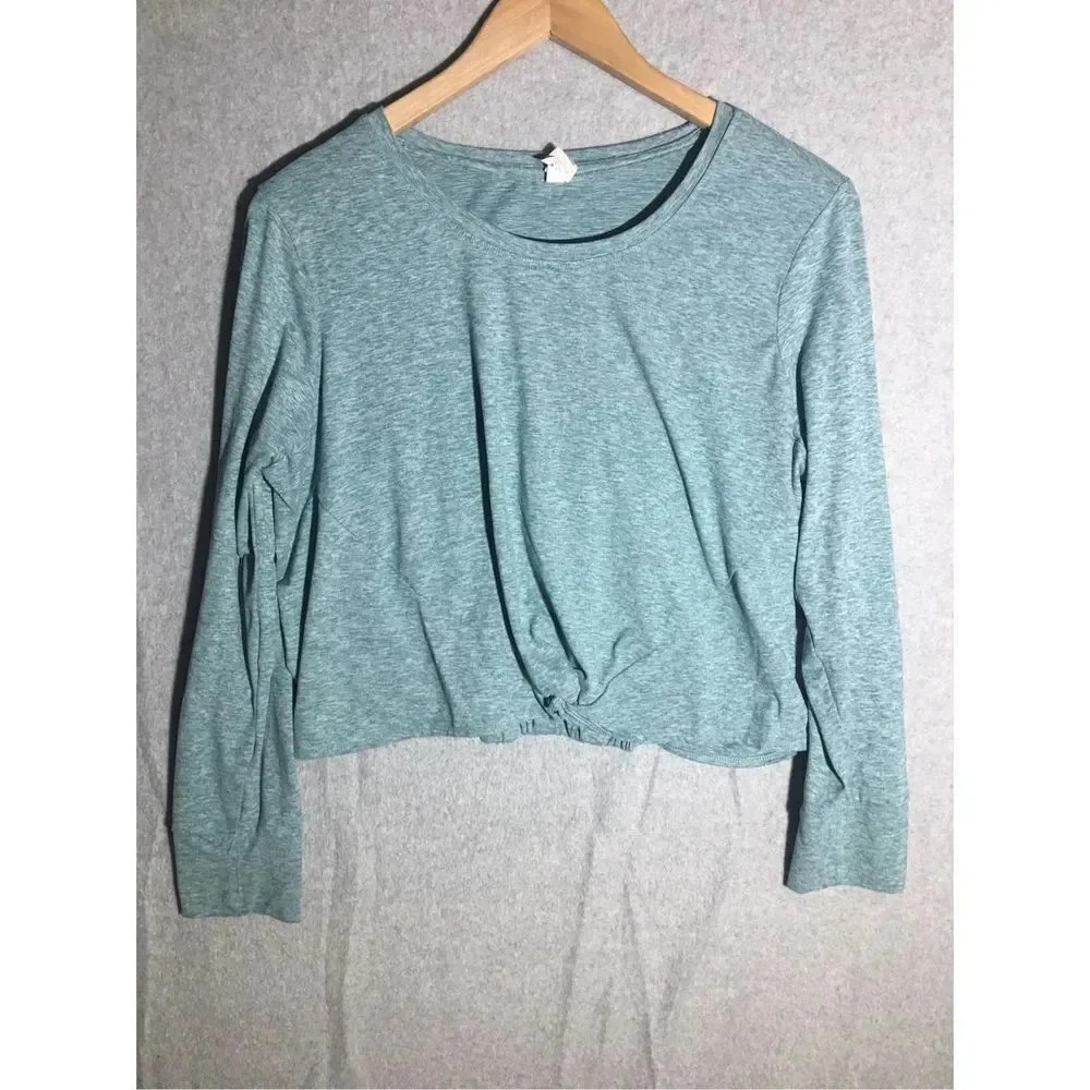 Womens Velocity Top Cropped Workout Twist Front Athletic Workout Casual